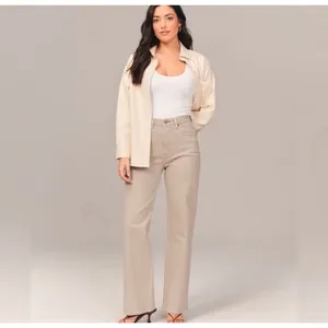 Abercrombie & Fitch Relaxed Jeans 29 8R Tan‎ Curve Love 90s High Rise Retro thumbnail 3