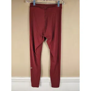 Alo Womens‎ Red Ribbed Leggings XS thumbnail 2