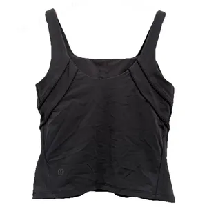LULULEMON Black Nulu and Mesh-back Shelf Bra Yoga Tank Top Size 4 thumbnail 2