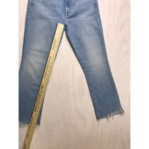 MOTHER The Insider Crop Step Fray Jeans Can You‎ Dig It Blue Denim 26 1157-1351 thumbnail 10
