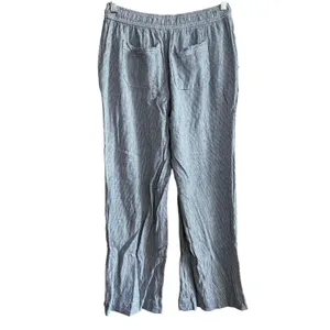 Briggs Striped Linen Blend Pull On Pants M Blue White Women Drawstring Waist thumbnail 4
