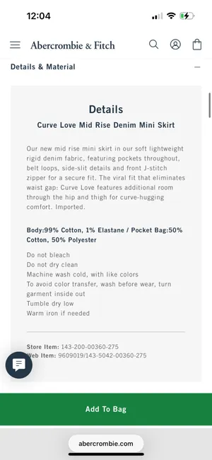 Abercrombie Curve Love Denim Skirt Mini thumbnail 5