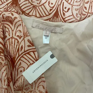 NWT!! Anthropologie HUTCH V-Neck Tiered Wrap Dress Geometric Blockprint Large thumbnail 11
