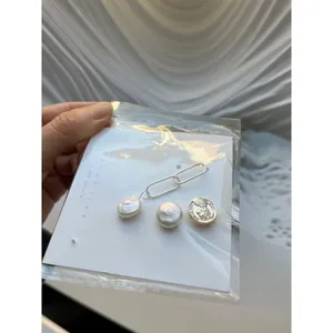 Elegant Natural Pearl Earring Set, 3 Versatile‎ Designs, Coin Silhouette new thumbnail 2