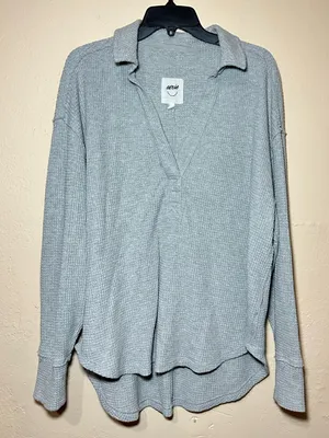 Aerie Waffle Knit Polo Shirt thumbnail 1
