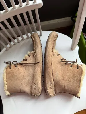 UGG Women's Lace-Up Shearling Lined Boots in Chestnut thumbnail 5