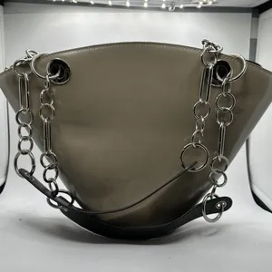 Sono London Tokyo Paris Grey Patent Fan Shaped Chain Shoulder Bag thumbnail 4