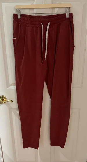 Vuori Maroon Jogger Pants with White Drawstring only LARGE left thumbnail 1