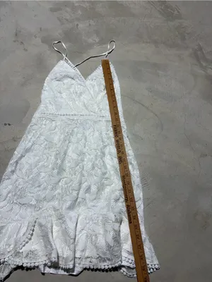 Saints + secrets White Lace Spaghetti-Strap Mini Dress medium bridal thumbnail 10