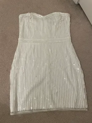 Lulus White Sequin Strapless Mini Dress thumbnail 2