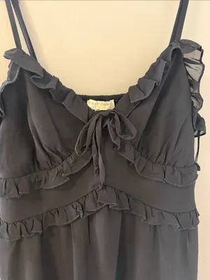 Thirty Thirty LA Lined Bohemian Mini Ruffle Dress XL thumbnail 4