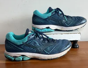 Mizuno Wave Rider 22 Navy Teal Running Shoes Womens 9.5 J1GD183170‎ thumbnail 1