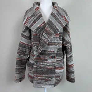 Prana Arria Wool‎ Blend Marble Chunky Knit Collared Jacket Size Small thumbnail 2