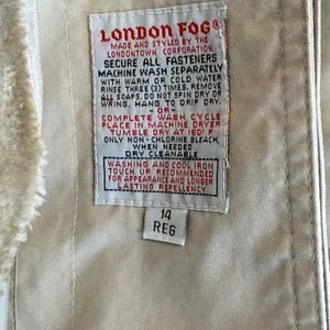 London Fog Women‎ Beige Trench Coat Barncoat Vintage Retro Cozycore Size 14 thumbnail 3