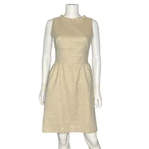 Karen Zambos Vintage Couture Gold Sleeveless Ruffle Evening Dress Size 8 thumbnail 2