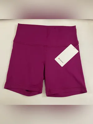 Lululemon NWT Wunder Train High Rise 6” Shorts Magenta Purple Size 10 thumbnail 3