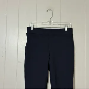 Quince Ultra Stretch Ponte Kick Flare Pants Navy Blue Pull On Work Pant Size M thumbnail 5