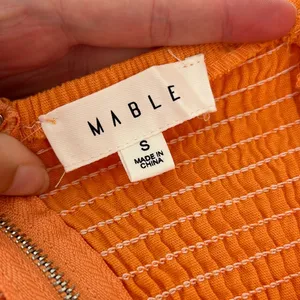 Orange Strapless Scallop Edge Dress thumbnail 4