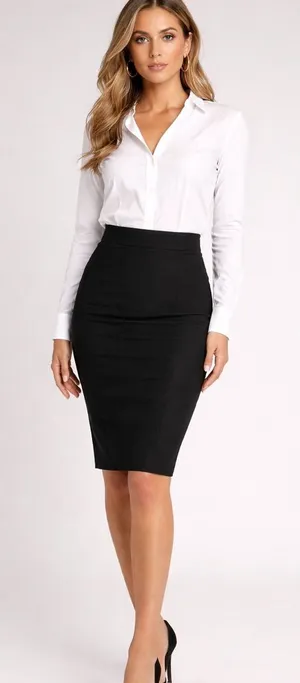 Flavio Castellani Black Pencil Skirt IT 46 Made in Italy thumbnail 1