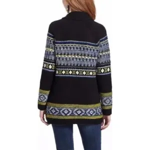 Anthropologie SPARROW Batley Fairisle Black Cardigan Sweater Fair Isle Large thumbnail 6