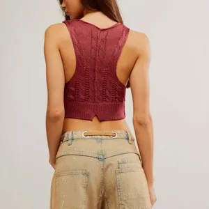 Free‎ People The Vest of Us Crop Knit Sweater Vest thumbnail 4