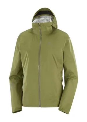Salomon Womens M Shell Windbreaker Zip Up Hood Green Camping Hiking Athletic thumbnail 1