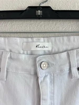 KanCan Women's White Bootcut High Rise‎ Denim Pants Stretch 5 Pocket Zipper fly thumbnail 2