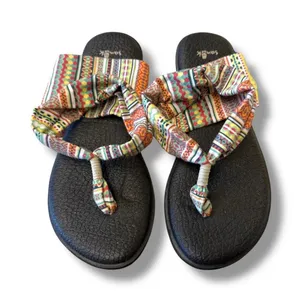 Sanuk Yoga Sling 2 Sandals Women's Size‎ 9 Black Multicolor Stretch Comfort thumbnail 1