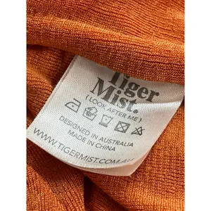 Tiger Mist Coral Strapless Tube Bandeau Cutout Tie Ruched Mini Bodycon Dress M thumbnail 6
