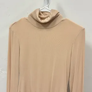 REORIA Women's Ribbed Turtleneck Long Sleeve Bodysuit Beige Size‎ Small 586 thumbnail 3