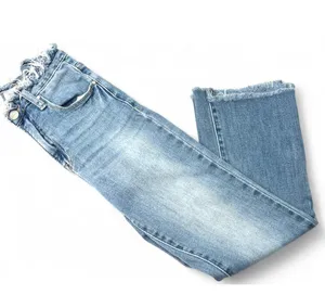 RISEN JEANS 25 / 1 Women's Jeans Raw Edges Waist Straight Leg 25" Inseam Light thumbnail 2