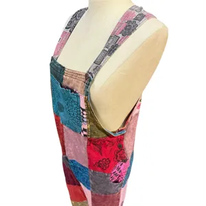 VTG Rhea S Patchwork Overalls Jumpsuit Cotton Boho Hippie Festival Cottagecore thumbnail 3