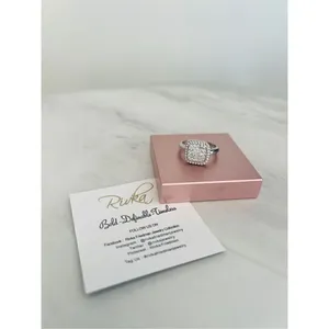 RIVKA FRIEDMAN Twisted Bezel Pavé CZ Ring, Silver Rhodium Plated, Size 6,‎ NWT thumbnail 8
