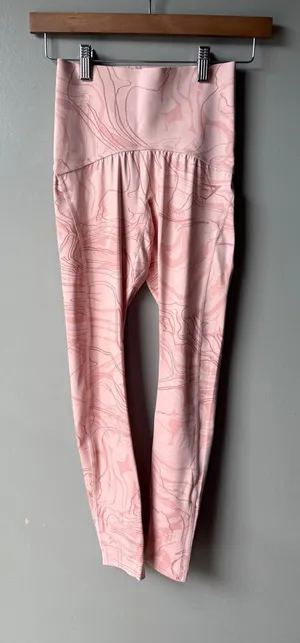 Gymshark Pink Abstract Print High Waisted Leggings Size XS thumbnail 1