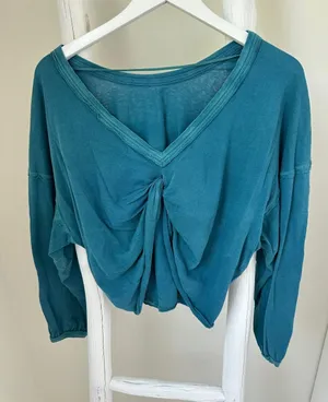 FP Movement by Free People Moon Rising Cotton Twist Front Faded Cropped Top thumbnail 1