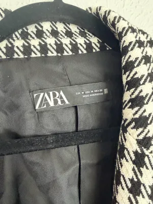 Zara houndstooth double breasted gold button oversized blazer jacket M  thumbnail 10