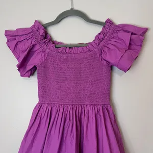 Cleobella NEW Kaiya Tiered Cotton Smocked Ruffle Sleeve Midi Dress Azalea thumbnail 8