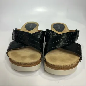 Josef Seibel black criss cross platform Sandals slides women’s size 40‎ casual thumbnail 2