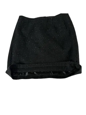 Laundry by Shelli Segal Skirt Womens 6 Black Sparkle Tweed Metallic A Line Party thumbnail 4