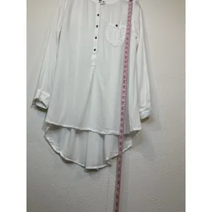 Free people white gauze boyfriend button down shirt Size Medium thumbnail 5