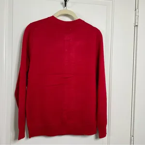Cielo Jeans USA RED Ribbed Crewneck Button Down Classic Small Sweater Cardi thumbnail 5