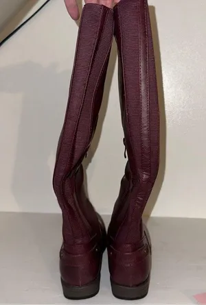 Journee Collection faux leather zip up Burgundy Boots size 7 Women’s W/O box 🆕 thumbnail 5