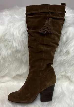 Plume by Faryl Robin Slouch Suede Knee‎ High Heeled Boots Size 9 BIN 18 thumbnail 1