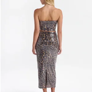 No Boundaries Snake Print Sequin Skirt Set thumbnail 4