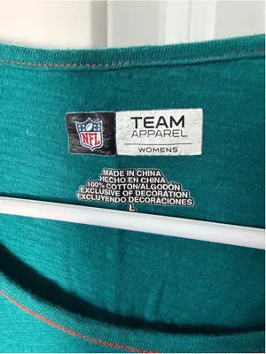 Team Apparel Teal Football Miami Dolphins Long Sleeve Tee L EUC thumbnail 5