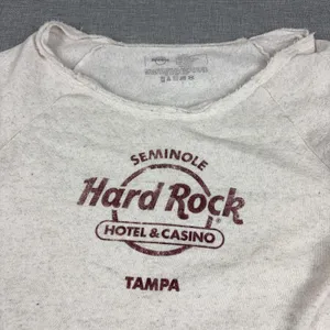 Hard Rock Sweatshirt Womens XL White Seminole Tampa Boat Neck Fleece Graphic thumbnail 4