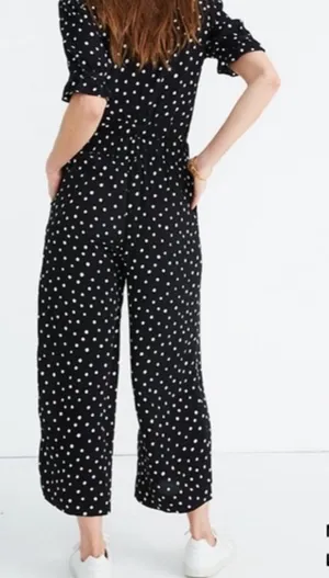 Madewell Hudson Black Polka Dot Cropped Ankle Pants XS thumbnail 1