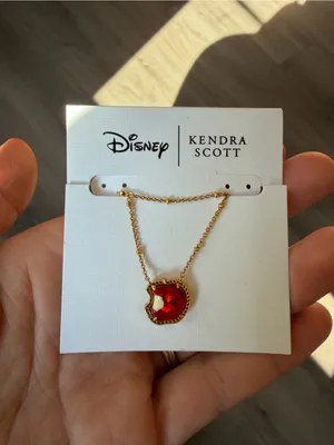 Disney Kendra Scott Gold Necklace with Red Apple Charm thumbnail 2