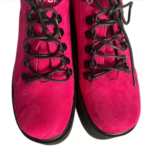 LA MODA Hot Pink Platform Shoes Touch The Sky Sneakers Vegan Suede Size 10 US 8 thumbnail 3