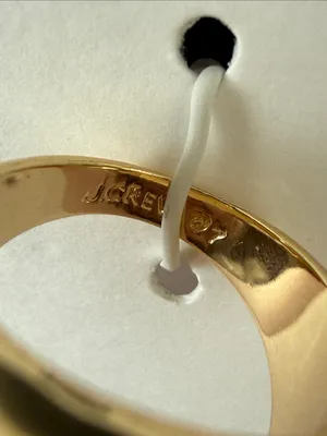 J. Crew | Gold-Tone Signet Ring with Iridescent Mother-of-Pearl | Sz 7 thumbnail 2